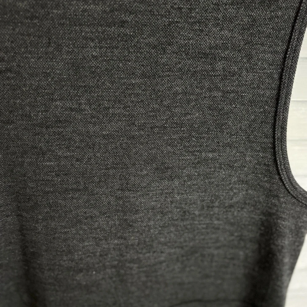 Topshop Dark Grey Women’s Sz 8 Seamed Sleeveless Bodycon Strech Tunic Mini Dress - Picture 3 of 7